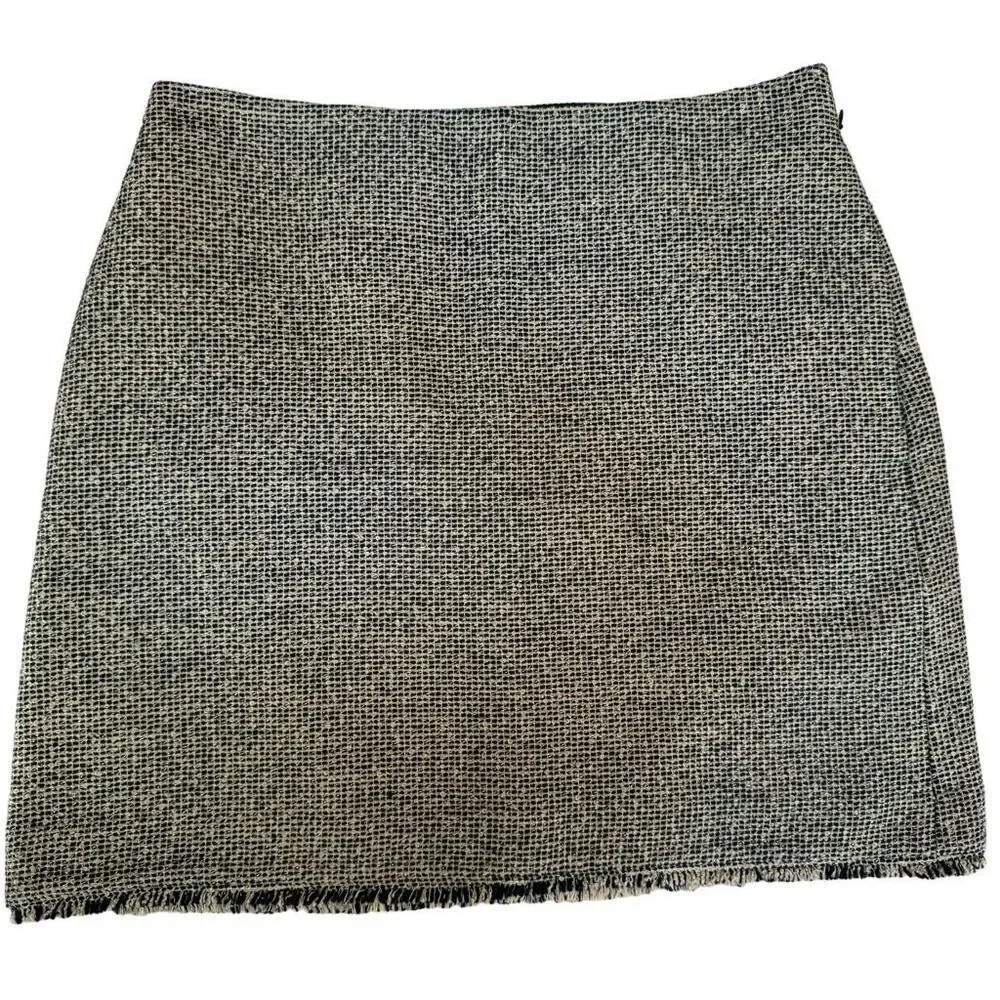 Banana Republic Tweed Pocket Fringe Elegant Work Skirt Size 6